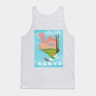 Beautiful Kenya map travel poster Tank Top